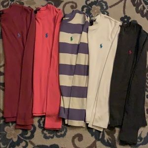 (5) Ralph Lauren sport long sleeve tees XS